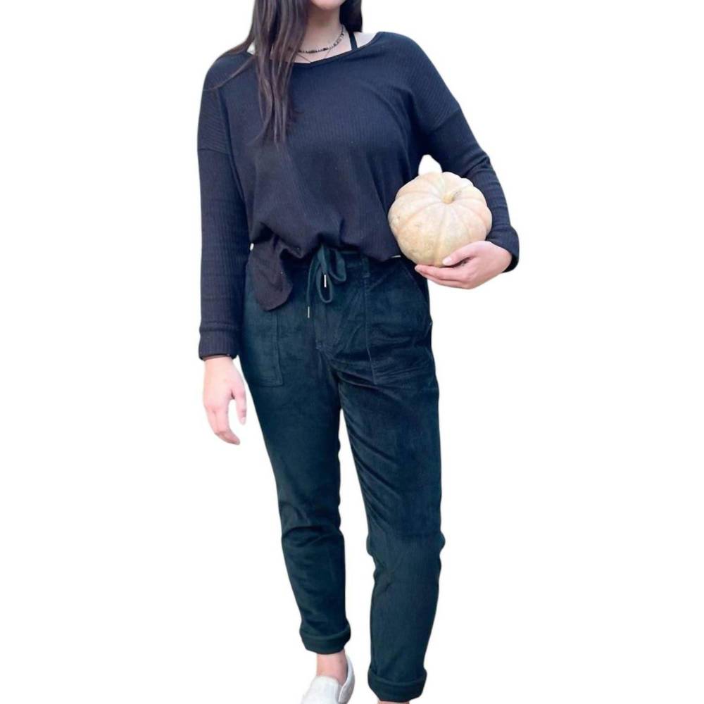 Judy hunter green corduroy drawstring Utility Jogger Pants.